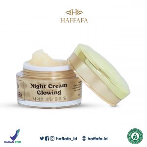 Night Cream Glowing Haffafa Skincare Membantu Mencerahkan Kulit Wajah 10gr